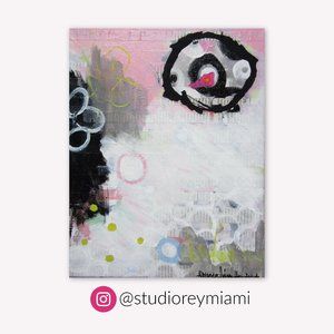 Abstract Painting 11"x14" - A Captivating Fusion of Expressionism and Collage